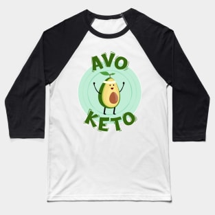 Avoketo Funny Workout Keto Diet Avocado Happy Baseball T-Shirt